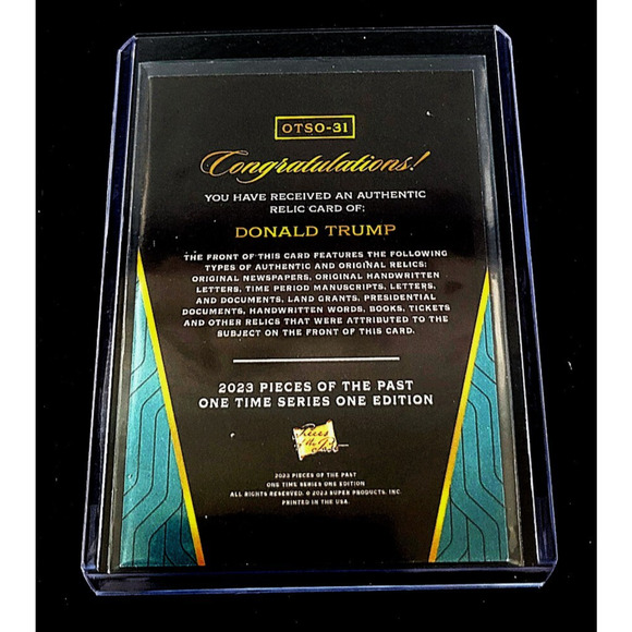 Rare President Donald Trump Authentic Relic Card Limited Edition - Picture 4 of 4